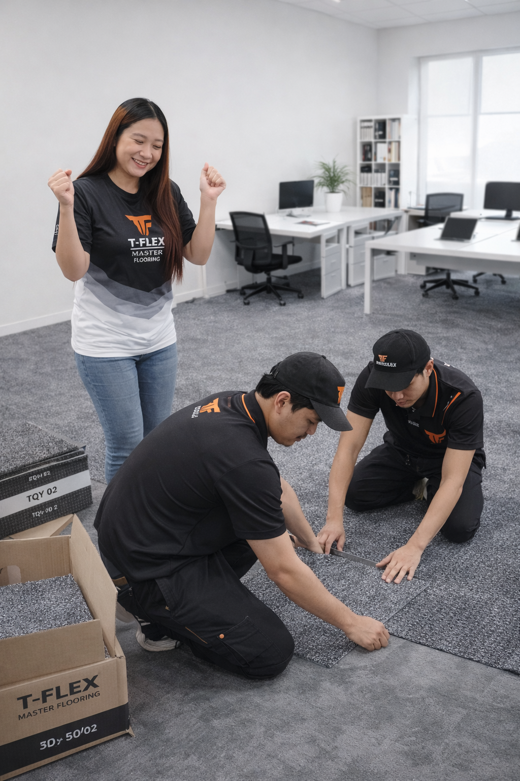 พรมแผ่นกำลังติดตั้ง T-Flex Master https://www.t-flexmaster.com/wp-content/uploads/2026/03/พรมแผ่นกำลังติดตั้ง-T-Flex-Master.png